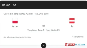 Soi kèo Ba Lan vs Áo 23:00 ngày 21/6 - Euro 2024